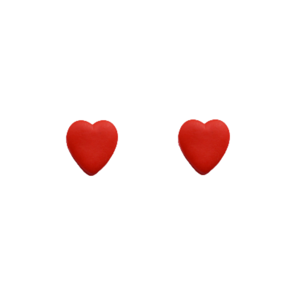 Hearts | Χειροποίητα μικρά καρφωτά σκουλαρίκια (ατσάλι) - καρδιά, αγάπη, πηλός, μαμά, καρφωτά, μικρά, καρφάκι, φθηνά