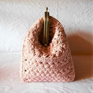 Ροζ πλεκτή χειροποίητη, κομψή ρομαντική τσάντα Handmade vintage τσάντα Doctor. - τσάντα, χειροποίητα, χειρός, πλεκτές τσάντες, βραδινές, μικρές - 3