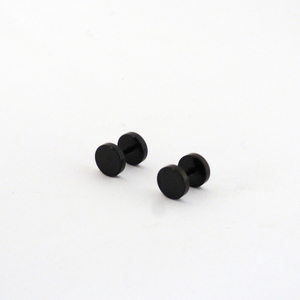 Ανδρικά ατσάλινα σκουλαρίκια μαύρα (σετ 2τμχ) - σκουλαρίκια, δώρα για άντρες - 2