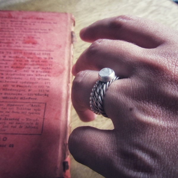 Σετ τριών δαχτυλιδιών |Moonstone ring ,set of 3, | Χειροποίητα δαχτυλιδια με φεγγαρόπετρα και βεράκια - αυξομειούμενα, ασήμι, σετ, φεγγαρόπετρα, ημιπολύτιμες πέτρες, boho, boho, μικρά, μικρά - 3