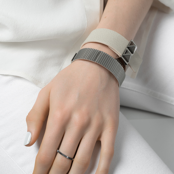 RIBBED SKULTUNA RING THIN - minimal, επιχρύσωση 14κ - 5