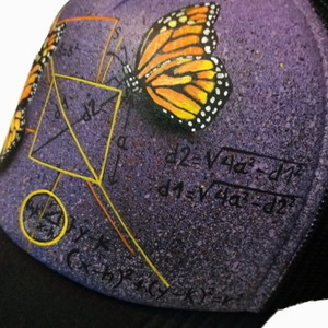 Custom / Handpainted καπέλο Butterflies - ζωγραφισμένα στο χέρι, δώρο, customized, καπέλο - 4