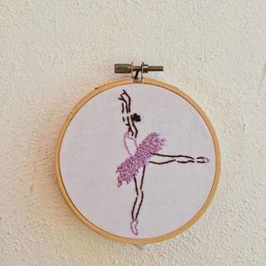 Ballerina Χειροποιήτο Κεντημένο Τελάρο Διακοσμητικό - κεντητά, μπαλαρίνα, τελάρα κεντήματος