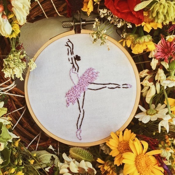 Ballerina Χειροποιήτο Κεντημένο Τελάρο Διακοσμητικό - τελάρα κεντήματος, μπαλαρίνα, κεντητά - 2
