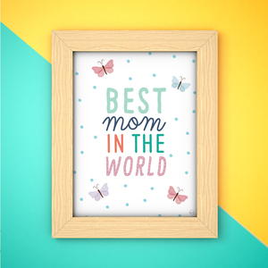 Ξύλινο Καδράκι "Best Mom in the World" 21x30εκ|Διακόσμηση Τοίχου - πίνακες & κάδρα, κορίτσι, χειροποίητα, μαμά, δώρα για γυναίκες, παιδικά κάδρα - 4