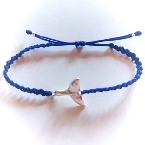 Mermaid tail, ουρά γοργόνας σε πλέξη μακραμέ. mermaid tail bracelet blue,red 016 - κερωμένα κορδόνια, μακραμέ, γοργόνα, ζευγάρια, αυξομειούμενα - 2