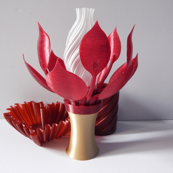 Πορτατίφ λουλούδι με μετακινούμενα φύλλα 3D printed Ε14 - πορτατίφ, φύλλο - 4
