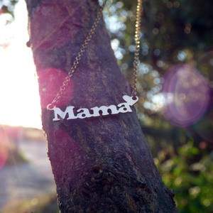 " Mama ♥ " - Χειροποίητο επάργυρο ή επίχρυσο μενταγιόν με το Mama♥ - charms, επιχρυσωμένα, επάργυρα, μαμά, κοντά, κοσμήματα, γιορτή της μητέρας - 5