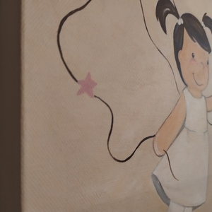 Παιδικό κάδρο, "Νεραιδούλα", ζωγραφισμένο στο χέρι - κορίτσι, νεράιδα, παιδικοί πίνακες - 2