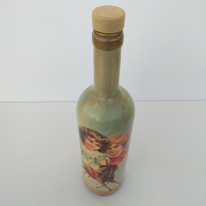 Γυάλινο μπουκάλι Vintage - γυαλί, χειροποίητα, διακοσμητικά μπουκάλια - 2