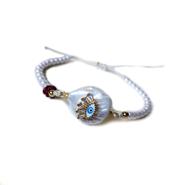 Fresh water pearls bracelet - ημιπολύτιμες πέτρες, κοράλλι, με πέρλες, πέρλες, αυξομειούμενα - 2