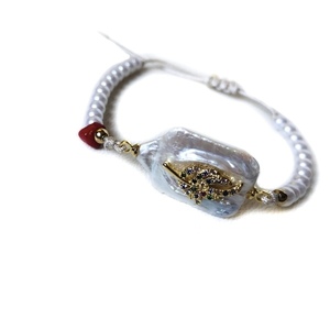 Fresh water pearls bracelet - ημιπολύτιμες πέτρες, κοράλλι, με πέρλες, πέρλες, αυξομειούμενα - 3