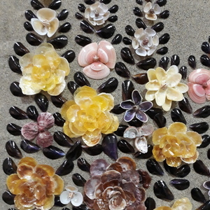 Πίνακας με λουλούδια από κοχύλια και άμμο - πίνακες & κάδρα, διακόσμηση, κοχύλι - 2