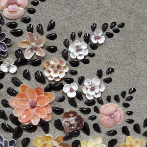 Πίνακας με λουλούδια από κοχύλια και άμμο - πίνακες & κάδρα, διακόσμηση, κοχύλι - 3
