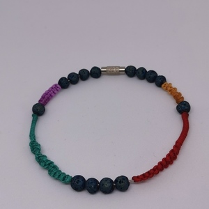 Βραχιόλι πολύχρωμο / multicoloured bracelet - μακραμέ, κορδόνια, χάντρες, σταθερά, φθηνά - 4
