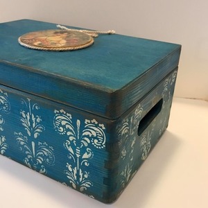 Ξύλινο κουτάκι με τεχνική Decoupage - κουτί