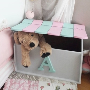 Ξύλινο κουτί παιχνιδιών με μονόγραμμα. - κορίτσι, κουτί, οργάνωση & αποθήκευση, μονογράμματα, για παιδιά, κουτιά αποθήκευσης, προσωποποιημένα - 4
