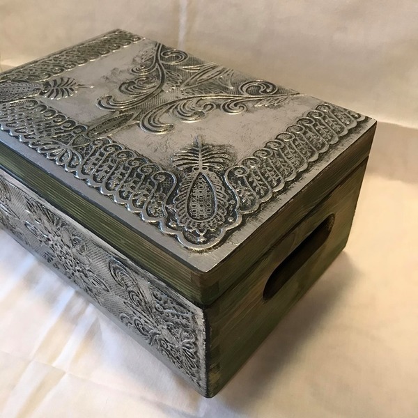 Ξύλινο κουτάκι με τεχνική Foil - κουτί