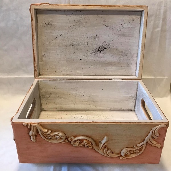 Ξύλινο κουτάκι με τεχνική Decoupage - κουτί - 4