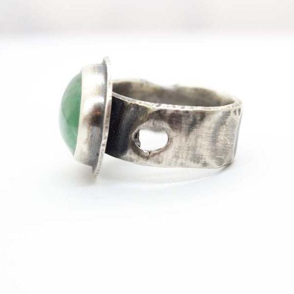 Ασημένιο δαχτυλίδι 925 με Πράσινο Φθορίτη(Green Flourite) - ασήμι, ημιπολύτιμες πέτρες, πέτρα, boho, σταθερά - 2