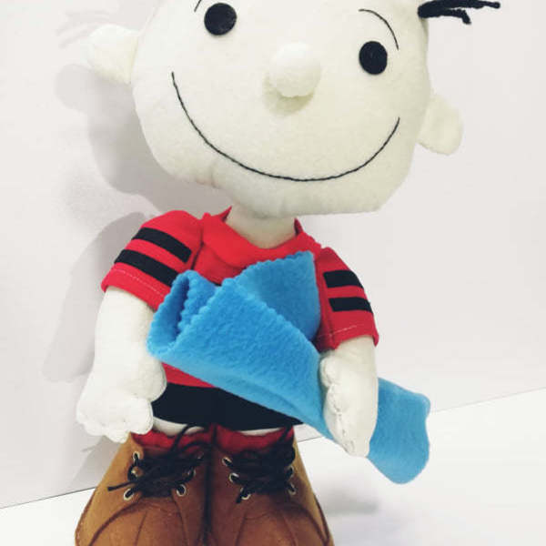 Κούκλα Linus peanuts 40εκατοστά,χειροποίητη,υφασμάτινη,συλλεκτική - λούτρινα, παιχνίδια, κούκλες - 3