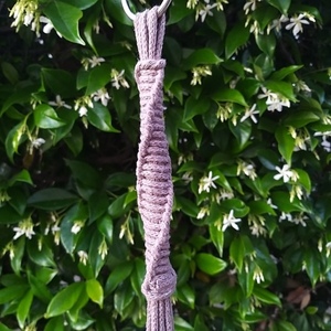 Macrame με ξύλινο δίσκο και decoupage - μακραμέ - 4