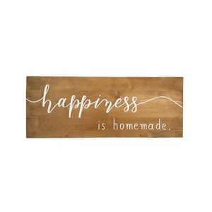 "Happiness is homemade" - Ξύλινη πινακίδα 20 ×50 εκ. για την είσοδο / την τραπεζαρία / το καθιστικό - πίνακες & κάδρα, χειροποίητα, ξύλινα διακοσμητικά τοίχου