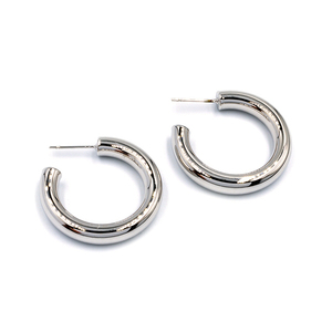 Κρίκοι από Ανοξείδωτο Ατσάλι Hula Hoops Silver Large - δώρο, κρίκοι, ατσάλι, boho, φθηνά