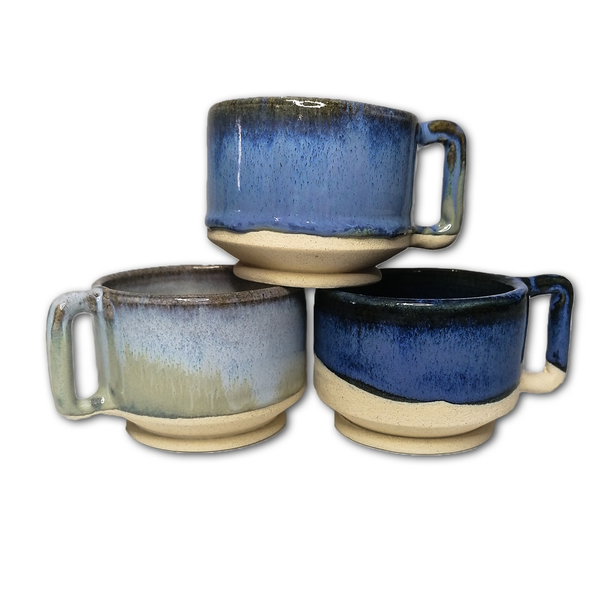 Χειροποίητη κεραμική κούπα, Pistachio & ionian blue collection - δώρο, πηλός, κεραμικό, κούπες & φλυτζάνια - 5