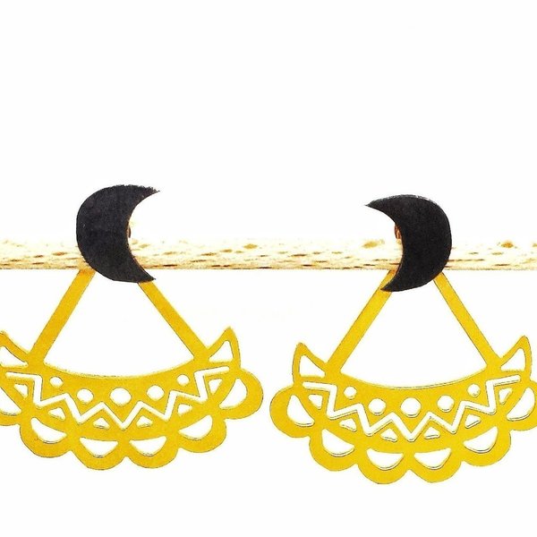 Ear Jacket "Φεγγάρι" - επιχρυσωμένα, ασήμι, ορείχαλκος, boho