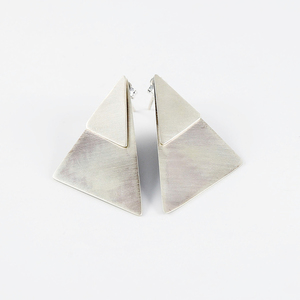 Ασημένια πολύμορφα γεωμετρικά σκουλαρίκια ear jackets τρίγωνα - ασήμι, γεωμετρικά σχέδια, χειροποίητα - 5