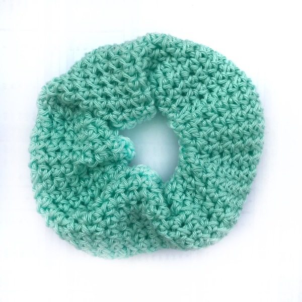 Scrunchie - Mint - crochet, λαστιχάκια μαλλιών - 3