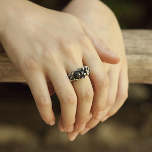 Ασημένιο δαχτυλίδι με Λάβα - ασήμι, ημιπολύτιμες πέτρες, δαχτυλίδι, σταθερά - 2