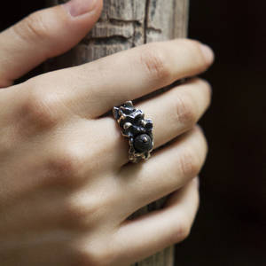 Ασημένιο δαχτυλίδι με Λάβα - ασήμι, ημιπολύτιμες πέτρες, δαχτυλίδι, σταθερά - 3