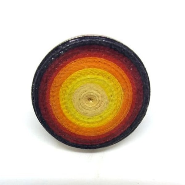 Δαχτυλίδι κύκλος στρογγυλό quilling χαρτί κίτρινο-πορτοκαλί - μεγάλα, επιροδιωμένα, αυξομειούμενα, φθηνά