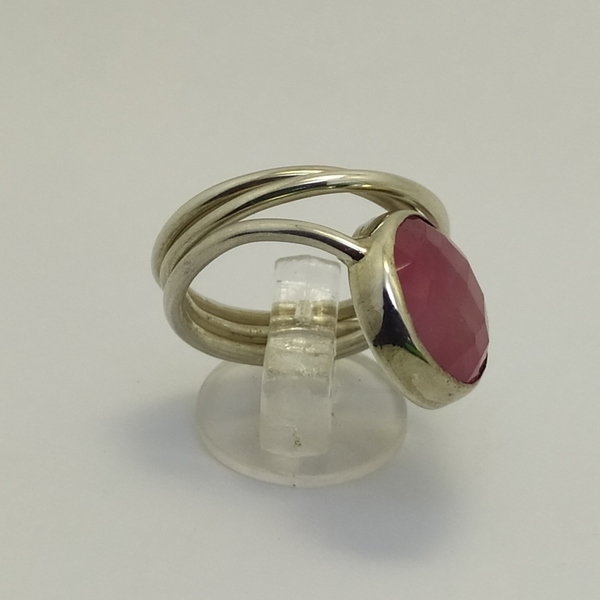 Pink Sapphire - ασήμι, ημιπολύτιμες πέτρες, σταθερά - 3