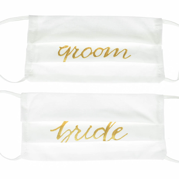 Μάσκες γάμου με χρυσά γράμματα - γυναικεία, μάσκες προσώπου - 2