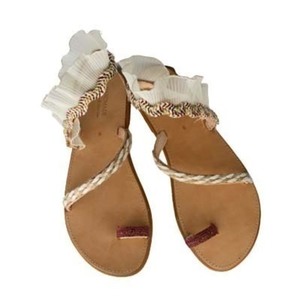 Gladiator flat sandals boho style. - φλατ, δέρμα, boho, καλοκαιρινό, ankle strap