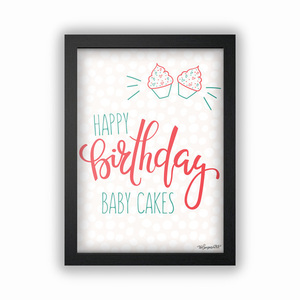 Πόστερ "Happy Birthday Baby Cakes" | Α4 21x30εκ. - αφίσες, διακόσμηση, δώρα γενεθλίων