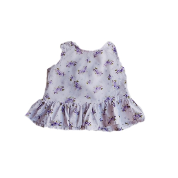 βρεφικό μπλουζάκι με μωβ λουλούδια - κορίτσι, φλοράλ, 0-3 μηνών, βρεφικά ρούχα - 2