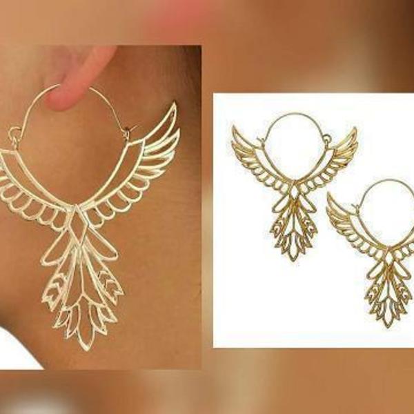 Boho stylish σκουλαρίκια φτερά - boho, κρεμαστά, faux bijoux, φθηνά