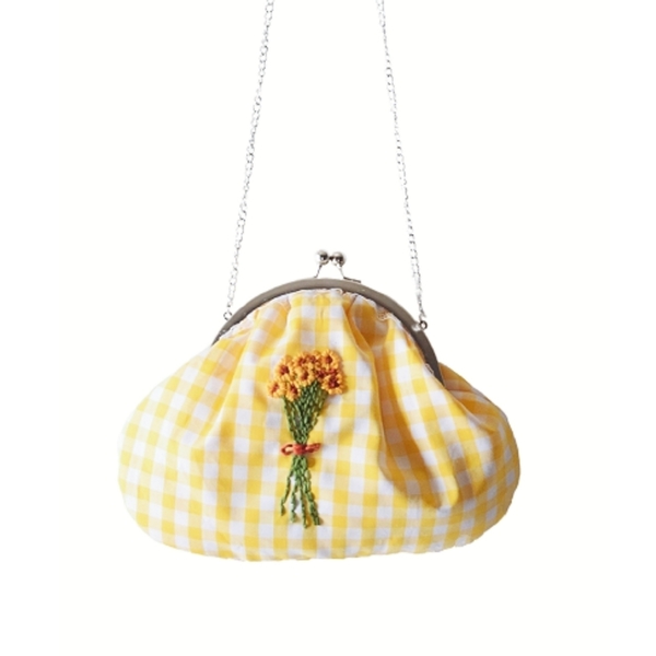 "Sunflower's dream " vintage τσάντα με χειροποίητο κέντημα - vintage, χιαστί, λουλουδάτο, βραδινές, μικρές, φθηνές