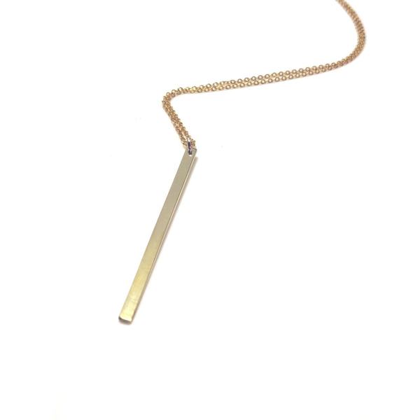 Golden bar necklace - ορείχαλκος, μακριά
