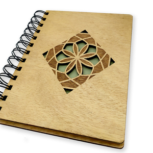Ξύλινo Σημειωματάριo Mandala (14,5cm x 20cm) - τετράδια & σημειωματάρια, δώρα γενεθλίων, δώρα για γυναίκες, δώρα για δασκάλες
