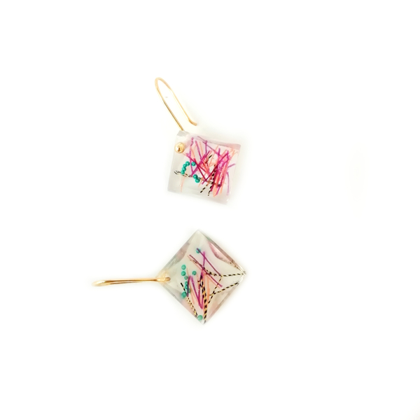 Μικρά σκουλαρίκια Candy Dangles - ασήμι, επιχρυσωμένα, δώρα για παιδιά, κρεμαστά, για παιδιά - 2
