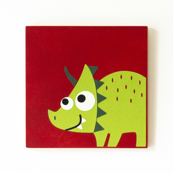 "Δεινόσαυρος"΄, Χειροποίητο ξύλινο καδράκι με όνομα - πίνακες & κάδρα, αγόρι, δώρο, χειροποίητα, δεινόσαυρος, προσωποποιημένα, παιδικά κάδρα