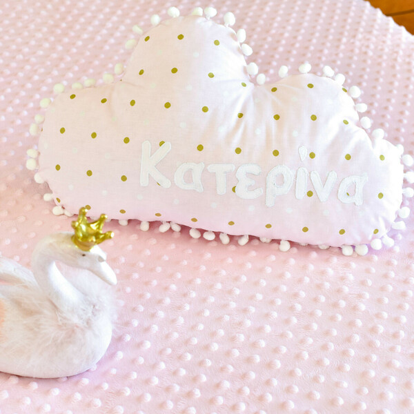 Προσωποποιημένο μαξιλάρι συννεφάκι - κορίτσι, δώρα για βάπτιση, παιδικό δωμάτιο, μαξιλάρια - 2