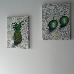 Σετ δύο κάδρων με θέμα φρούτα σε καμβά. - πίνακες & κάδρα, πίνακες ζωγραφικής - 2