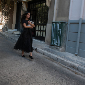 Φούστα μάξι ολομέταξη οργάντζα μαύρη. - μετάξι, βραδυνά, maxi, layering, Black Friday - 5