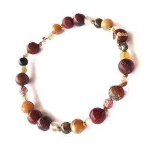 Jasper - Βραχιόλι με ημιπολύτιμες πέτρες σε γήινα χρώματα. - αυξομειούμενα, bracelet